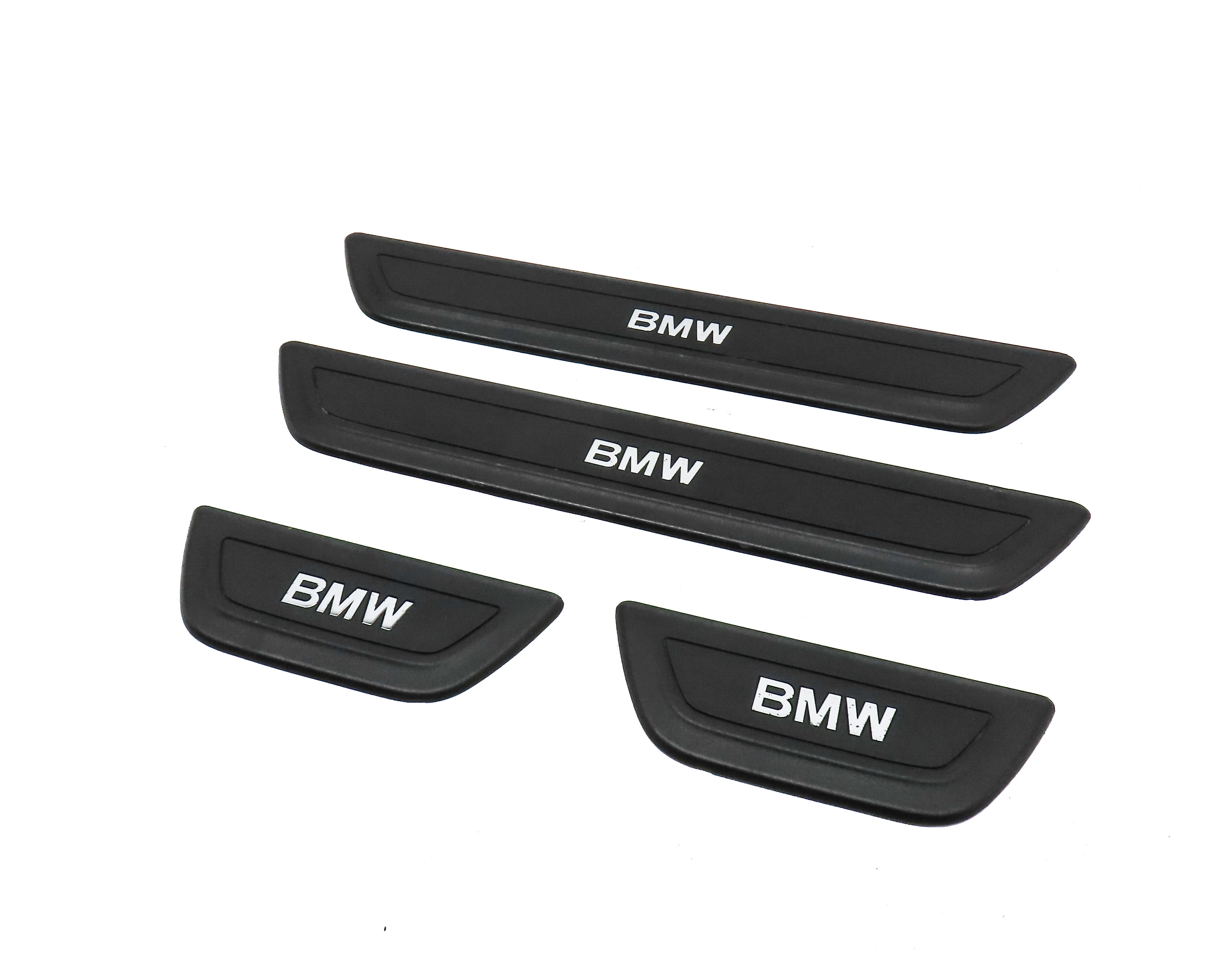 2011 BMW X3 (F25) FRONT REAR LEFT RIGHT DOOR SILL SCUFF PLATE SET 4 (BLACK) — exact item pictured